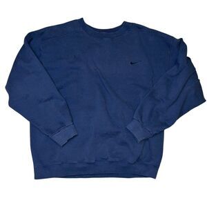 Vtg Nike White Tag Swoosh Embroidered Crewneck Sweatshirt Made in USA L Blue